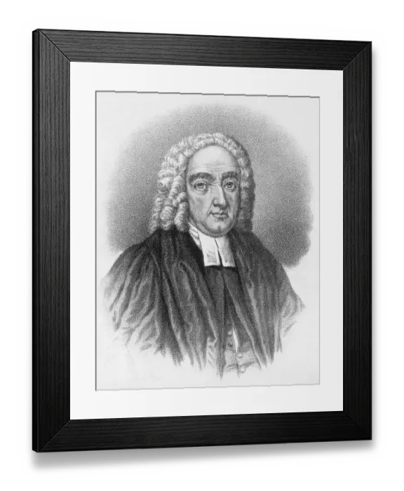 Framed Print : Illustrated Portrait of Jonathan Swift Framed Print : Illustrated Portrait of Jonathan Swift