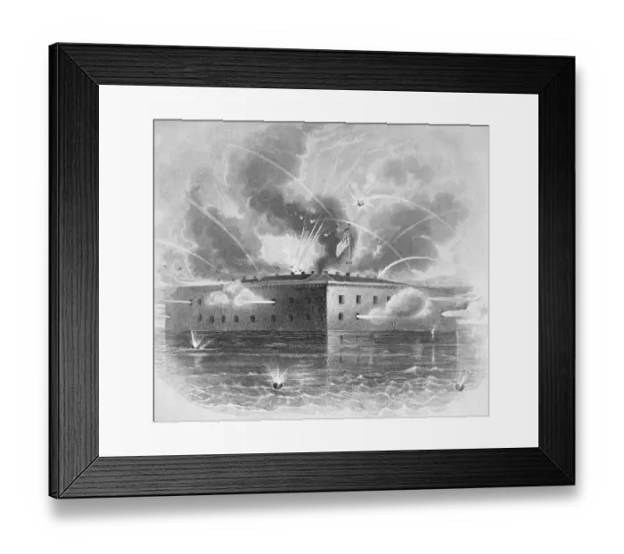 Framed Print : Fort Sumpter Under Heavy Fire Framed Print : Fort Sumpter Under Heavy Fire