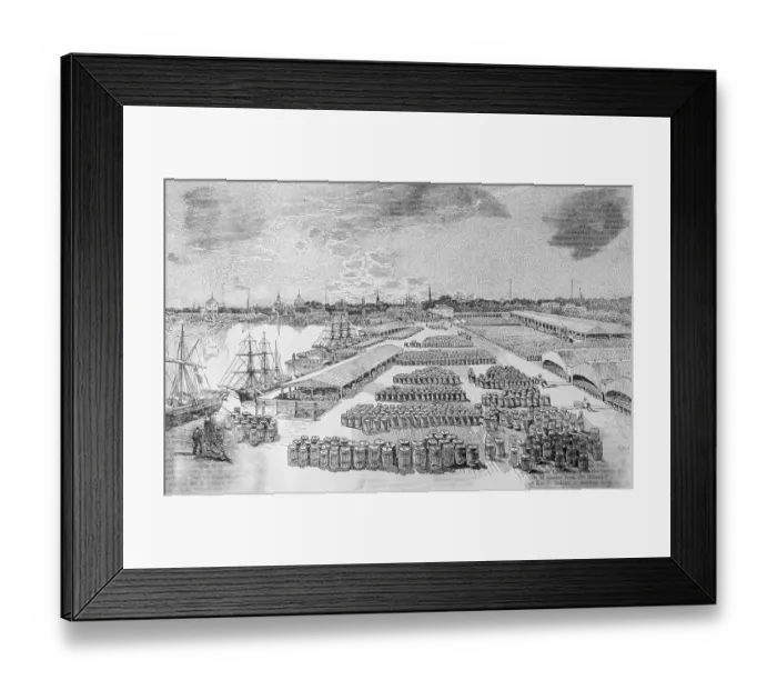 Framed Print : Barrels Waiting to be Loaded onto Ships Framed Print : Barrels Waiting to be Loaded onto Ships
