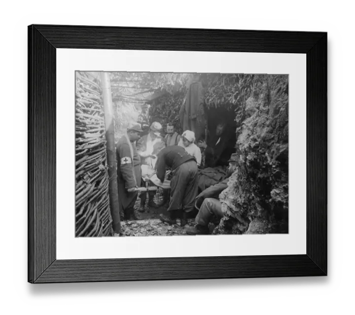 Framed Print : Wounded Soldier Receiving First Aid Framed Print : Wounded Soldier Receiving First Aid