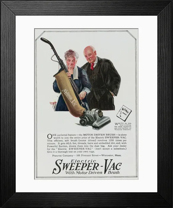 Framed Print : Electric Sweeper-Vac Advertisement Framed Print : Electric Sweeper-Vac Advertisement