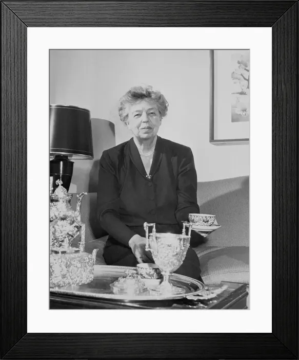 Framed Print : Eleanor Roosevelt Holding Tea Cup Framed Print : Eleanor Roosevelt Holding Tea Cup