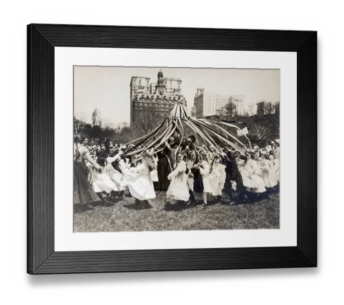 Framed Print : Children Dancing Around Maypole