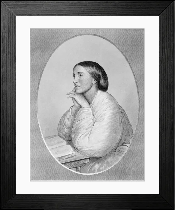 Framed Print : Engraving After a Drawing of Christina Rossetti Framed Print : Engraving After a Drawing of Christina Rossetti