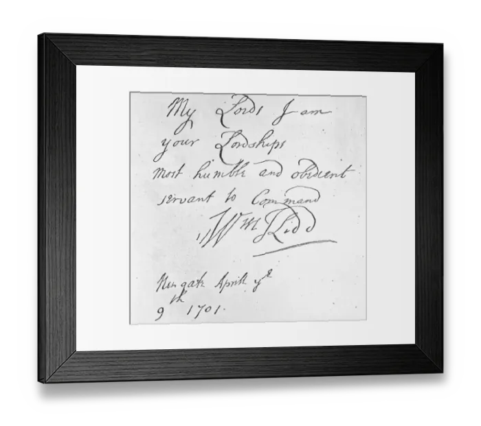 Framed Print : Note from British Pirate William Kidd Norgate Framed Print : Note from British Pirate William Kidd Norgate