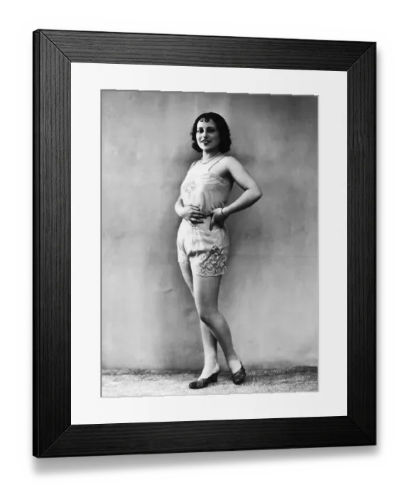 Framed Print : Woman Standing In Lingerie Framed Print : Woman Standing In Lingerie