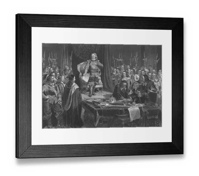 Framed Print : Oliver Cromwell Refusing Crown of England Framed Print : Oliver Cromwell Refusing Crown of England