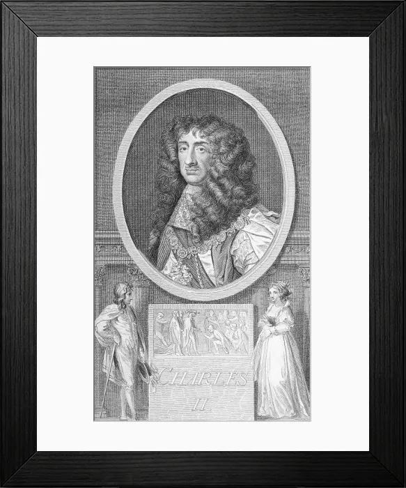 Framed Print : Portrait Of King Charles II of England Framed Print : Portrait Of King Charles II of England