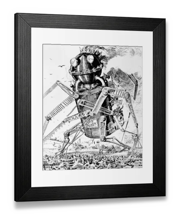 Framed Print : The Demon Which is Destroying the People Political Cartoon Framed Print : The Demon Which is Destroying the People Political Cartoon