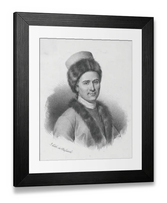 Framed Print : Lithograph Portrait of Jean-Jacques Rousseau in Armenian Costume Framed Print : Lithograph Portrait of Jean-Jacques Rousseau in Armenian Costume