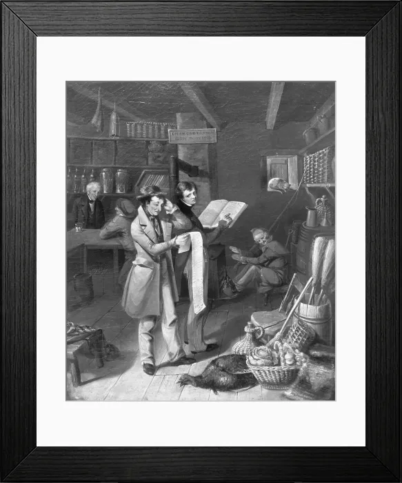 Framed Print : Customer Examining Bill Framed Print : Customer Examining Bill