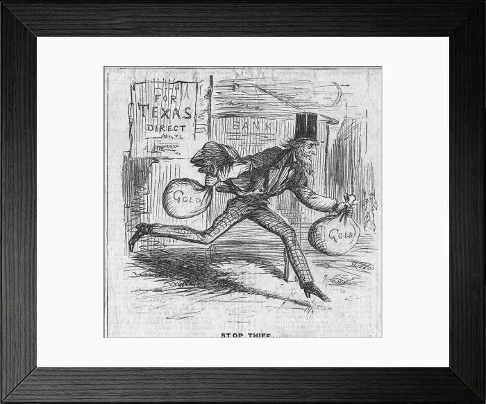 Framed Print : Stop Thief Political Cartoon Framed Print : Stop Thief Political Cartoon
