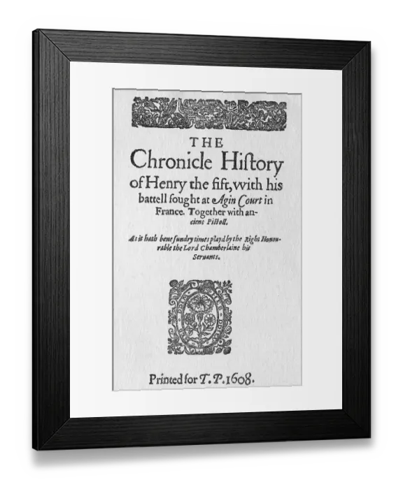 Framed Print : Title Page from Henry V Framed Print : Title Page from Henry V