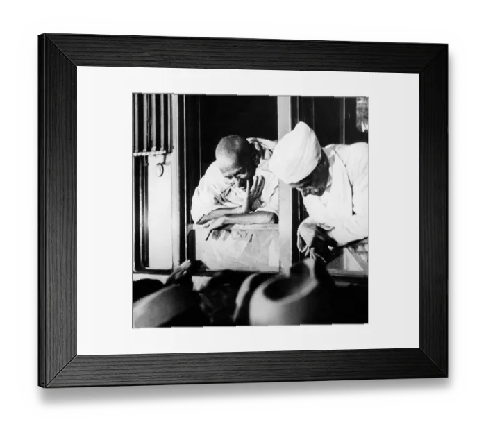 Framed Print : Mahatma Ganhdi Looking at Crowd Framed Print : Mahatma Ganhdi Looking at Crowd