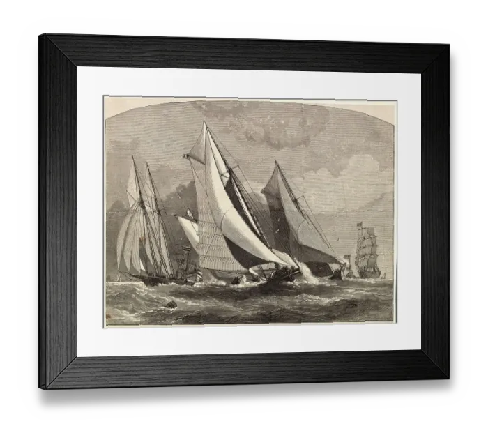 Framed Print : Yachting Race in 1881 Framed Print : Yachting Race in 1881