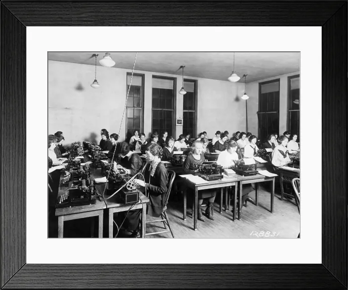 Framed Print : Women Typing Framed Print : Women Typing