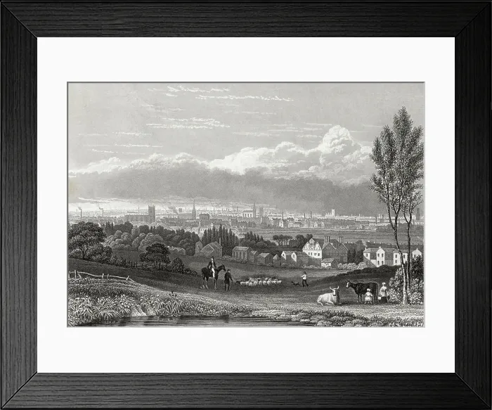 Framed Print : Hillside and Distant View of Birmingham, England Framed Print : Hillside and Distant View of Birmingham, England
