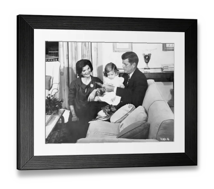Framed Print : John F. Kennedy with Wife and Daughter Framed Print : John F. Kennedy with Wife and Daughter