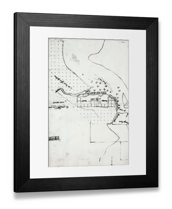 Framed Print : Sketch Of Dc By Thomas Jefferson Framed Print : Sketch Of Dc By Thomas Jefferson