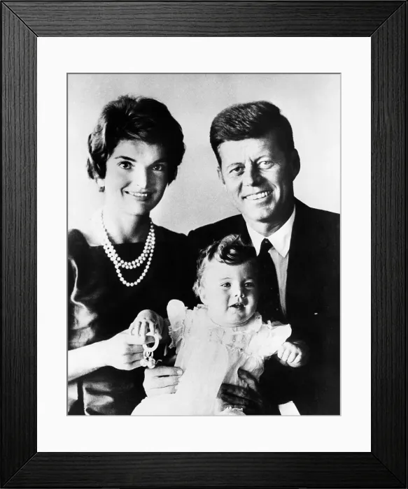 Framed Print : John F. Kennedy with Wife and Daughter Framed Print : John F. Kennedy with Wife and Daughter