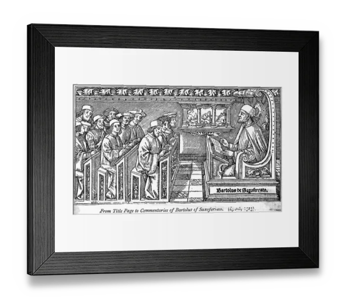 Framed Print : Teacher Instructing Students in Medieval Classrom Framed Print : Teacher Instructing Students in Medieval Classrom