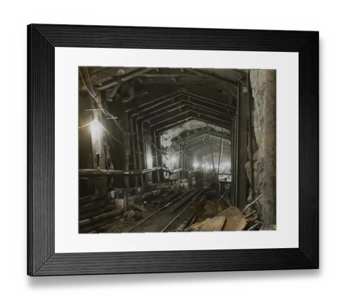Framed Print : Workmen in Tunnel Framed Print : Workmen in Tunnel