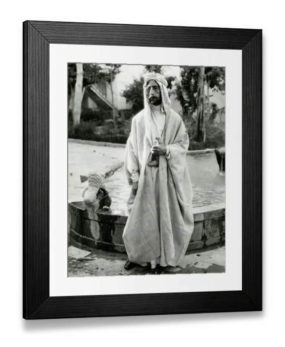 Framed Print : King Faisal I Standing By Pond