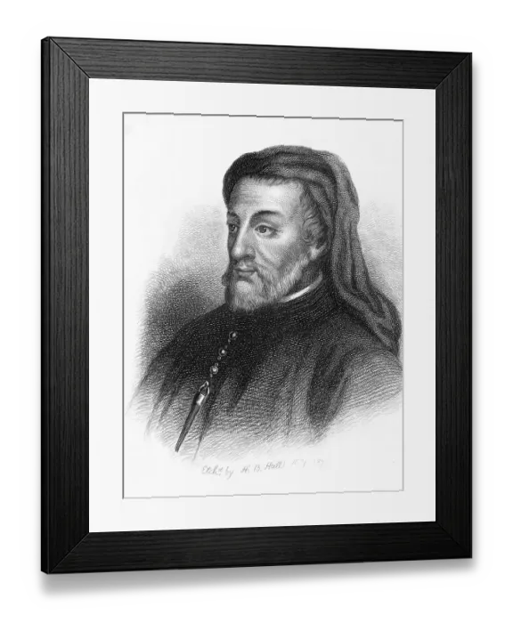 Framed Print : Portrait of Geoffrey Chaucer Framed Print : Portrait of Geoffrey Chaucer