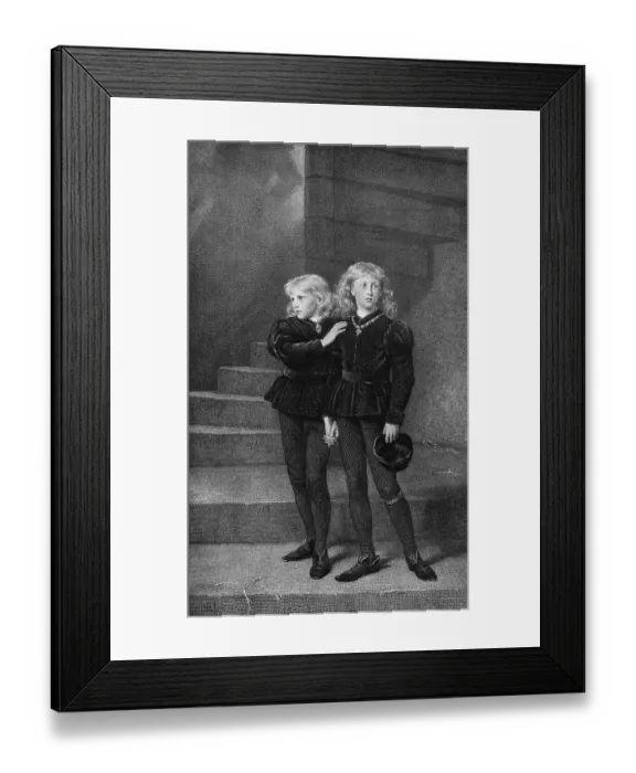 Framed Print : English Princes Looking Frightened Framed Print : English Princes Looking Frightened