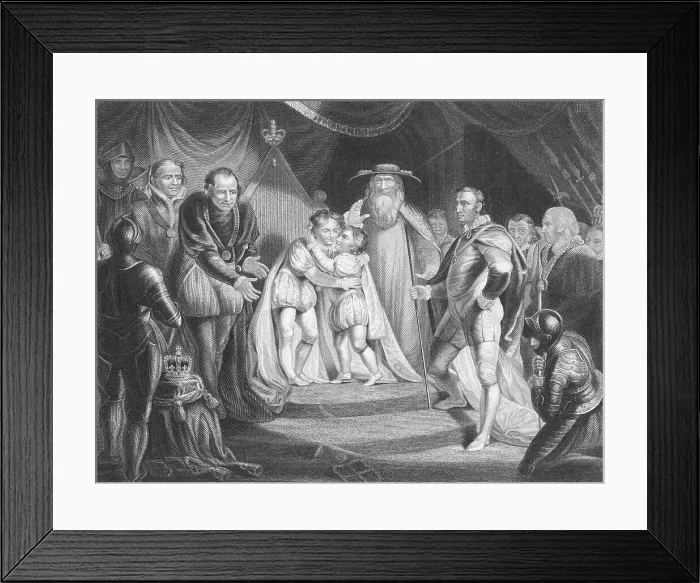 Framed Print : Young Princes Hugging Framed Print : Young Princes Hugging