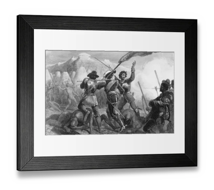 Framed Print : Pequot War Scene