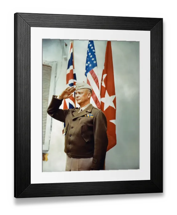 Framed Print : Dwight Eisenhower Saluting Framed Print : Dwight Eisenhower Saluting