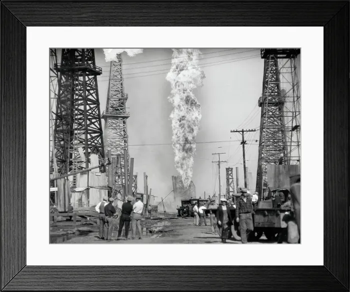 Framed Print : Burning Oil Well Framed Print : Burning Oil Well