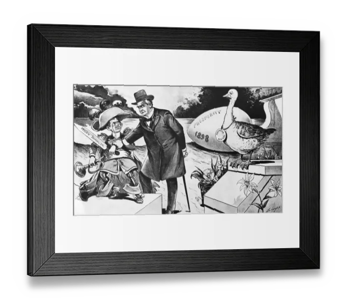 Framed Print : Cartoon of William McKinley Trying to Stop Yellow Journalism Framed Print : Cartoon of William McKinley Trying to Stop Yellow Journalism