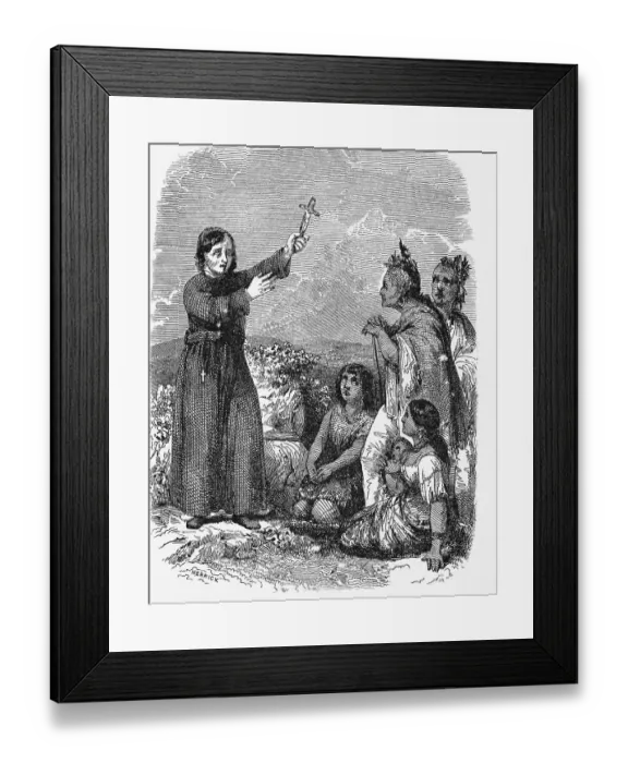 Framed Print : Father De Smet Instructing the Indians Framed Print : Father De Smet Instructing the Indians