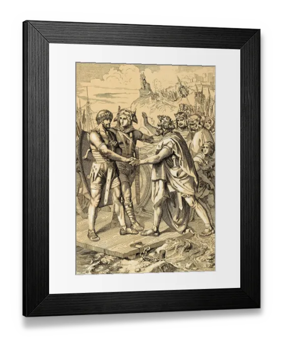 Framed Print : Hengist and Horsa Coming Ashore with Their Warriors Framed Print : Hengist and Horsa Coming Ashore with Their Warriors