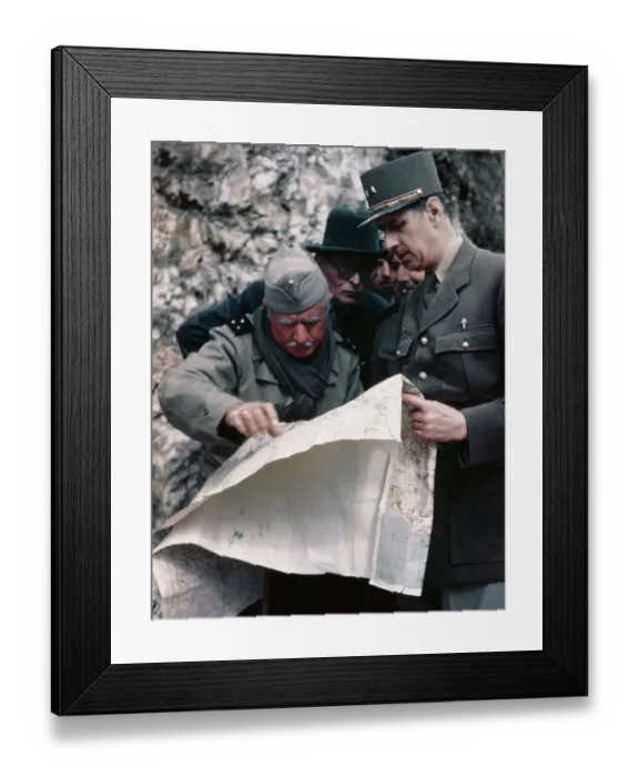 Framed Print : Charles de Gaulle Looking Over Map Framed Print : Charles de Gaulle Looking Over Map