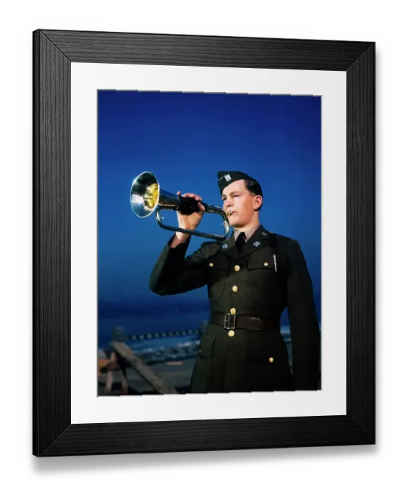 Framed Print : Bugler in US Military