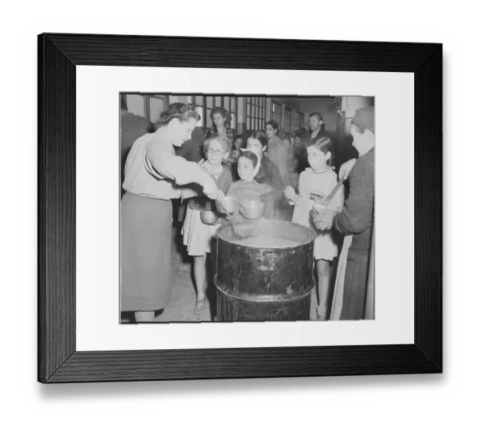 Framed Print : United Nations Feeding Children Framed Print : United Nations Feeding Children
