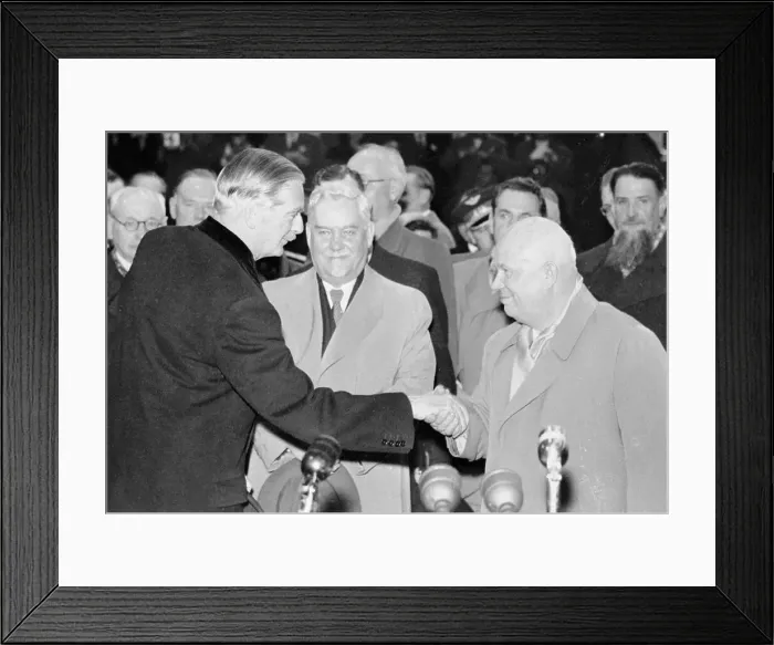 Framed Print : Anthony Eden Shaking Hands with Nikita Khrushchev Framed Print : Anthony Eden Shaking Hands with Nikita Khrushchev