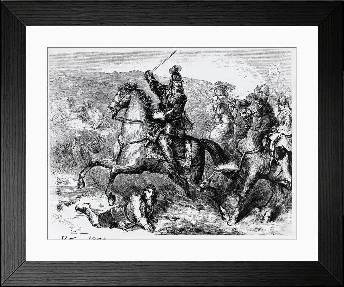 Framed Print : King Charles I mounted on a Horse in Battle Framed Print : King Charles I mounted on a Horse in Battle