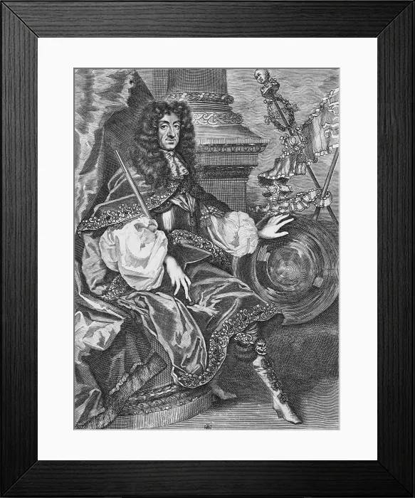 Framed Print : Portrait of King Charles II of England Framed Print : Portrait of King Charles II of England