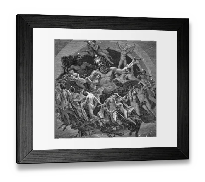 Framed Print : Uranus. (Original Caption). Uranus. Part of a fresco in the vestibule of the Old Museum