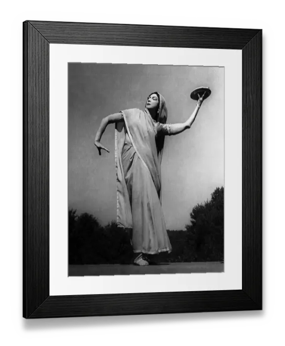 Framed Print : Ruth St. Denis in Silk Costume with Bowl in her Hand Framed Print : Ruth St. Denis in Silk Costume with Bowl in her Hand