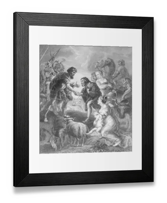 Framed Print : Esau Greeting Jacob Framed Print : Esau Greeting Jacob