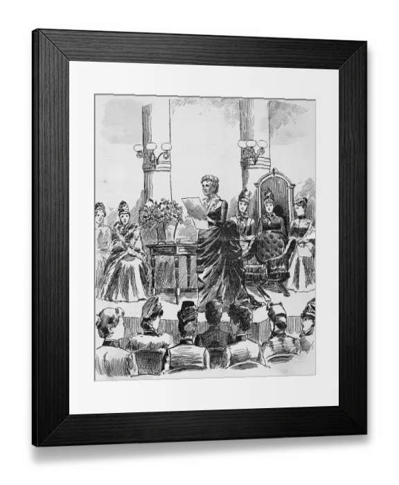Framed Print : Lillie Devereux Blake Addressing Audience Framed Print : Lillie Devereux Blake Addressing Audience
