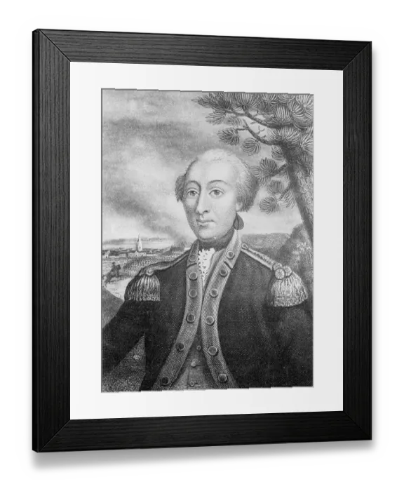Framed Print : Portrait of Marquis de Lafayette During Revolution