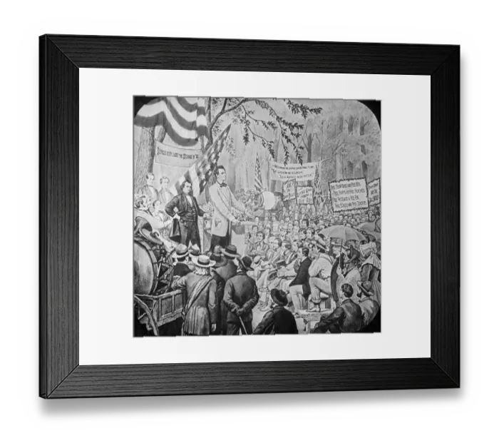 Framed Print : Old Lantern Slide of Abe Lincoln Speaking on Podium Framed Print : Old Lantern Slide of Abe Lincoln Speaking on Podium