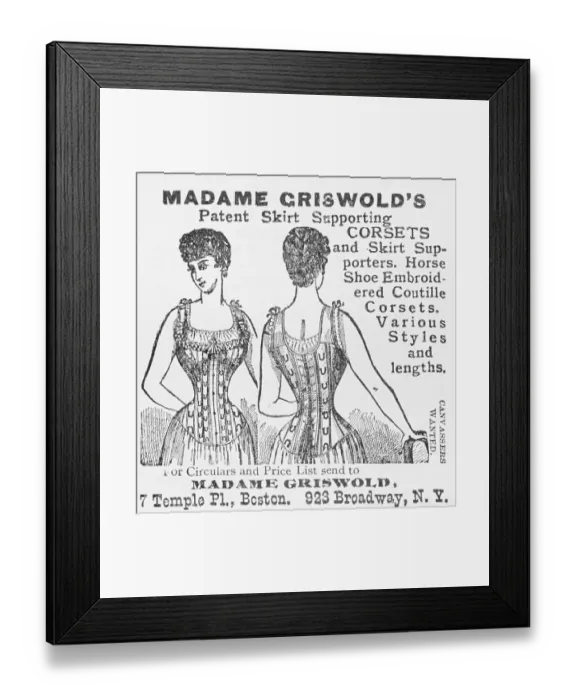 Framed Print : Woman Displaying Corset Framed Print : Woman Displaying Corset