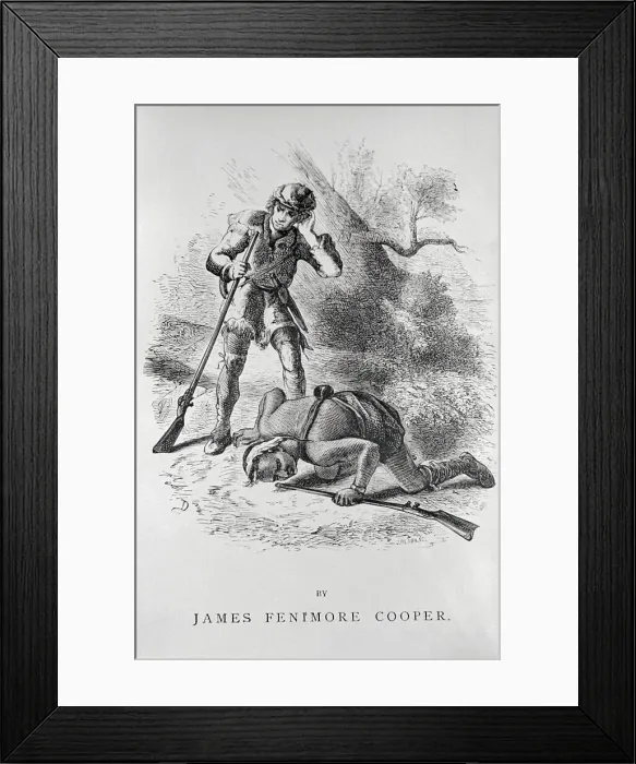 Framed Print : Indian Scout Putting His Ear to Ground Framed Print : Indian Scout Putting His Ear to Ground